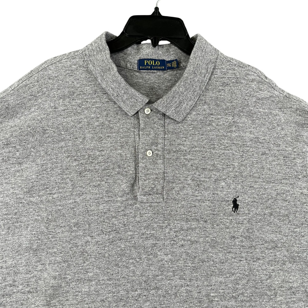 Polo Ralph Lauren Polo Shirt Mens 4XLT Gray Jersey Pony Logo Casual Wear